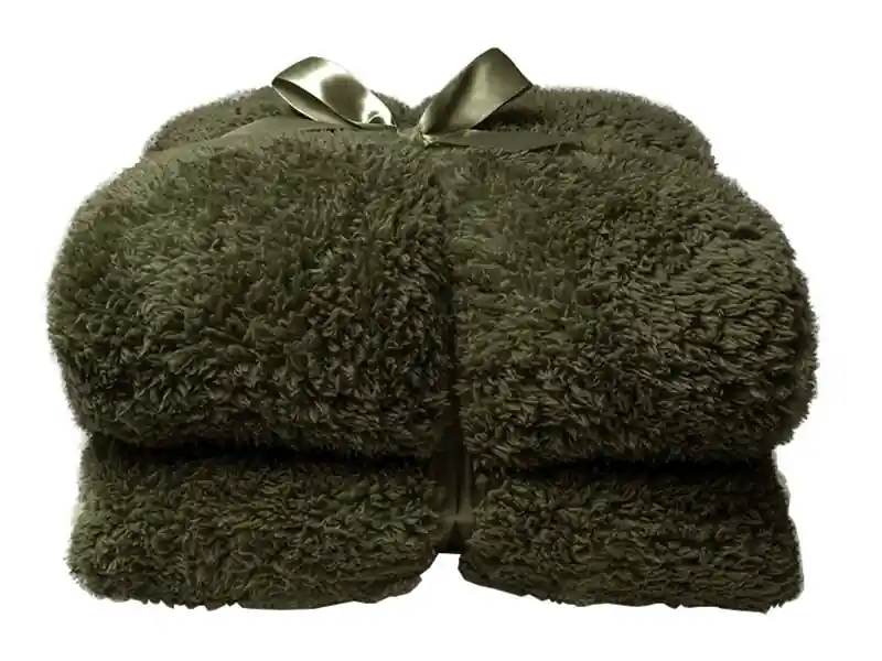 Unique Living Teddy Decke - Winter Green Neue Kollektion