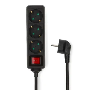 Expressversand Nedis ESOC350F2BK 3-Fach Steckdosenleiste - 5 Meter