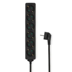 Nedis ESOC615F1BK 6-Fach Steckdosenleiste - 1.5 Meter Geprüft