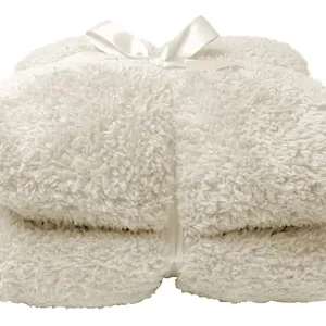Markenware Unique Living Teddy Decke - Dove White