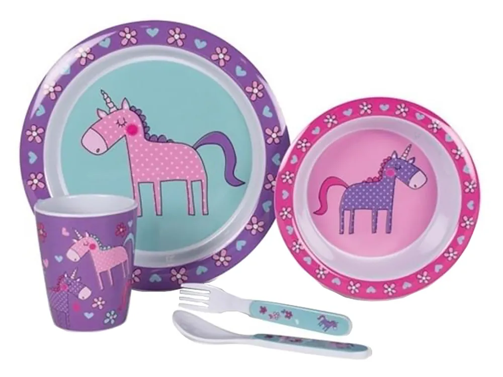 Geprüft Kampa Unicorns 5-teiliges Kindergeschirrset