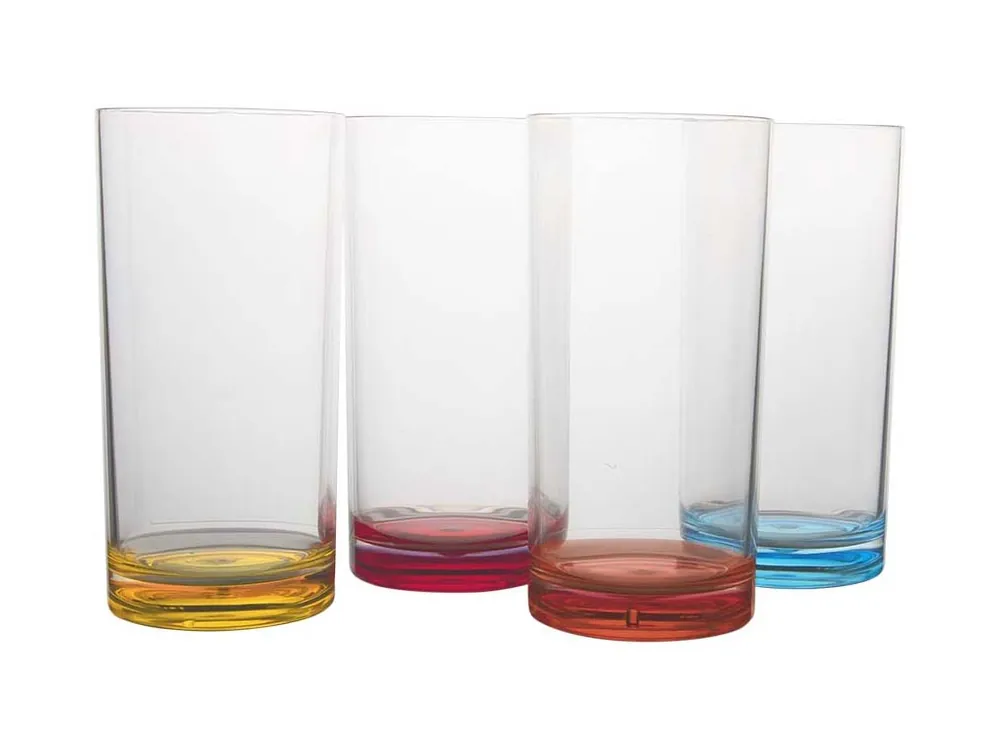Gimex Colour Line Rainbow 480ml set van 4 Wassergläser Solange Der Vorrat Reicht