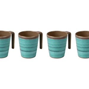 Must-Have Bo-Camp Halo L Set von 4 Melamin Becher - Aqua