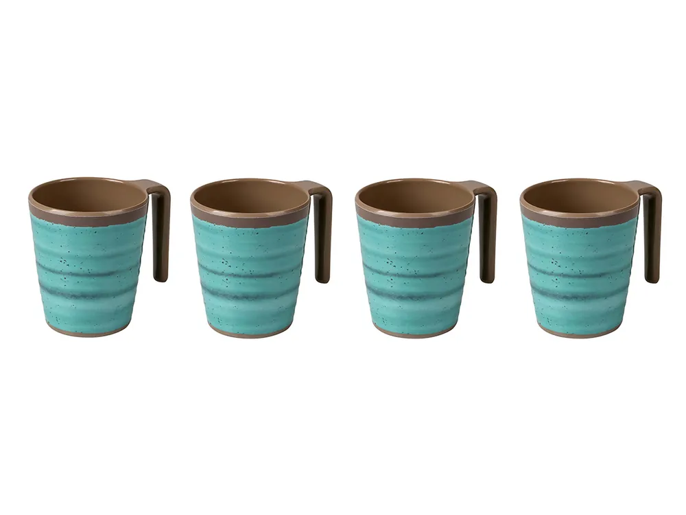 Must-Have Bo-Camp Halo L Set von 4 Melamin Becher - Aqua