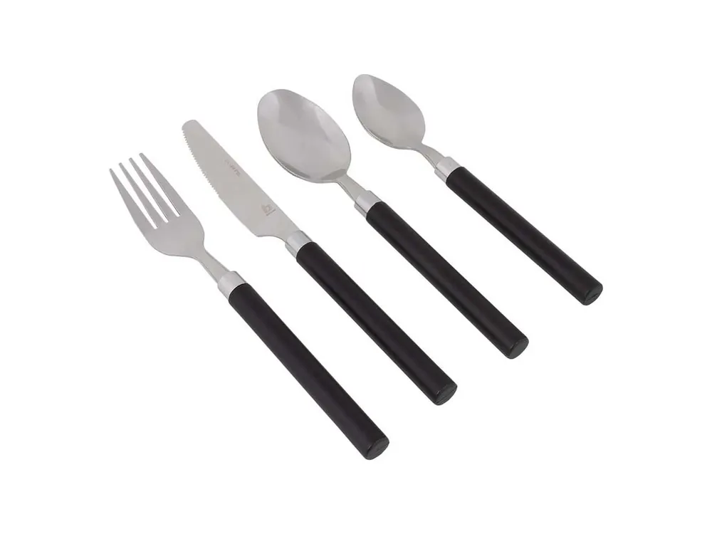 Bo-Camp 16-Teiliges Besteckset - Black Versand Am Gleichen Tag