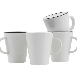 Preisknaller Gimex Linea Line 350 ml Black Set von 4 Becher