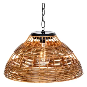Abverkauf Lumineo Natural Rattan Solar-Hängelampe