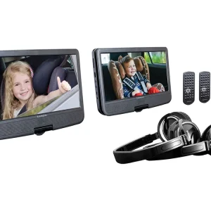 Top-Angebot Lenco DVP-1046BK 2x 10-Zoll tragbarer DVD Player