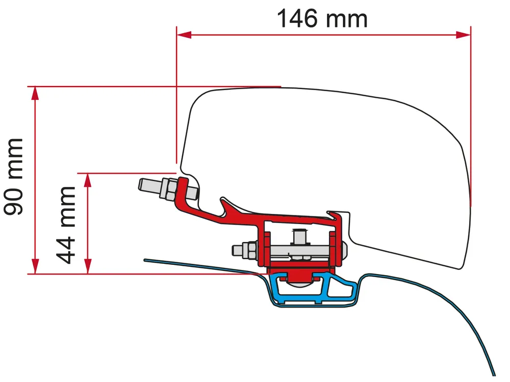 Fiamma F40Van Adapter VW T5 / T6 mit C-Schiene Rabatt