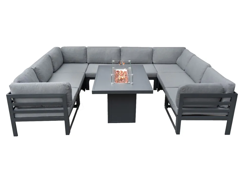 Preiswert MonsterShop Modulares 8-Sitz Lounge-Set mit Feuerstelle