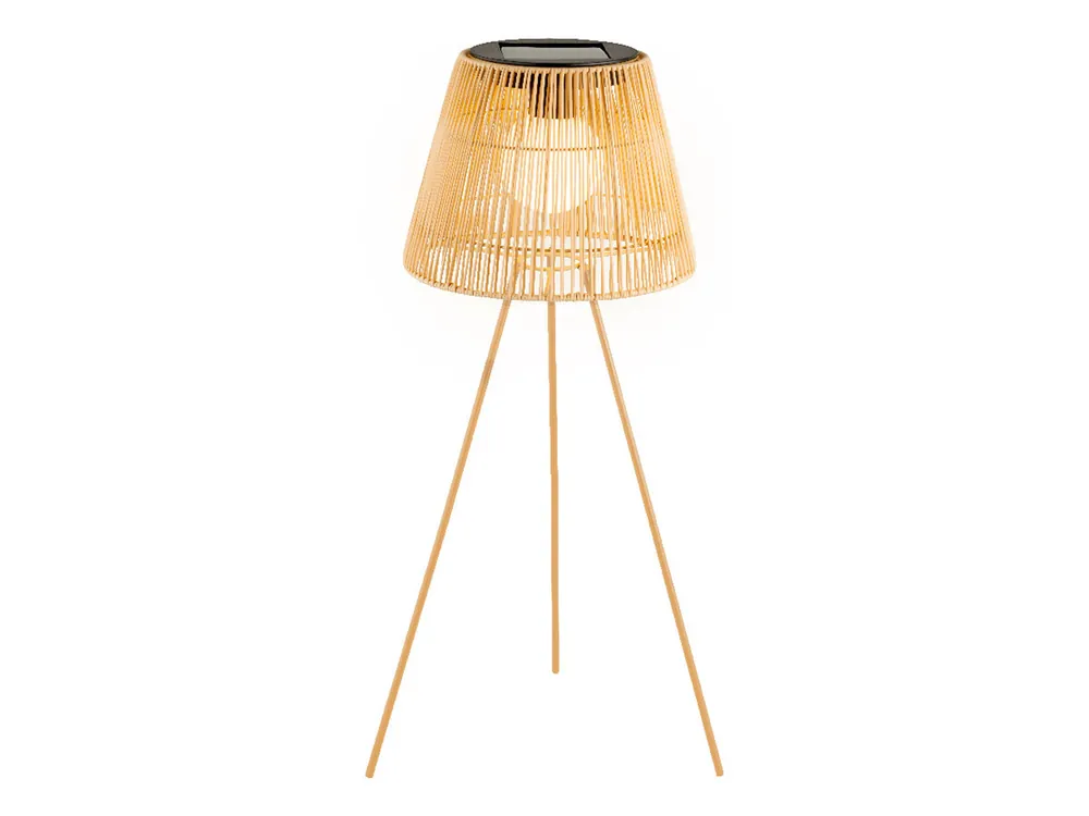 Neuheit Lumineo Natural Rattan Solar-Stehleuchte
