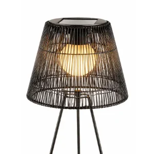 Preisreduziert Lumineo Black Rattan Solar-Stehleuchte