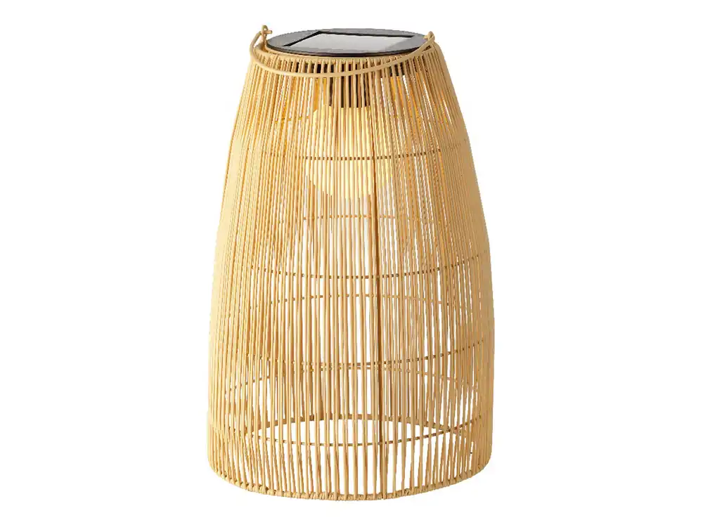 Lumineo Natural Rattan Steady Solar Laterne Neu