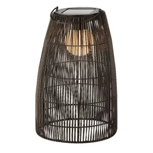 Direktkauf Lumineo Black Rattan Steady Solar Laterne