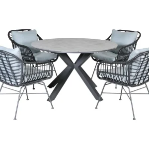 Solange Der Vorrat Reicht Outdoor Feelings Lekanto Edson 122 grey teak Diningset