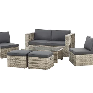 Ausverkauf Juskys Salou Polyrattan Lounge Set - Grey