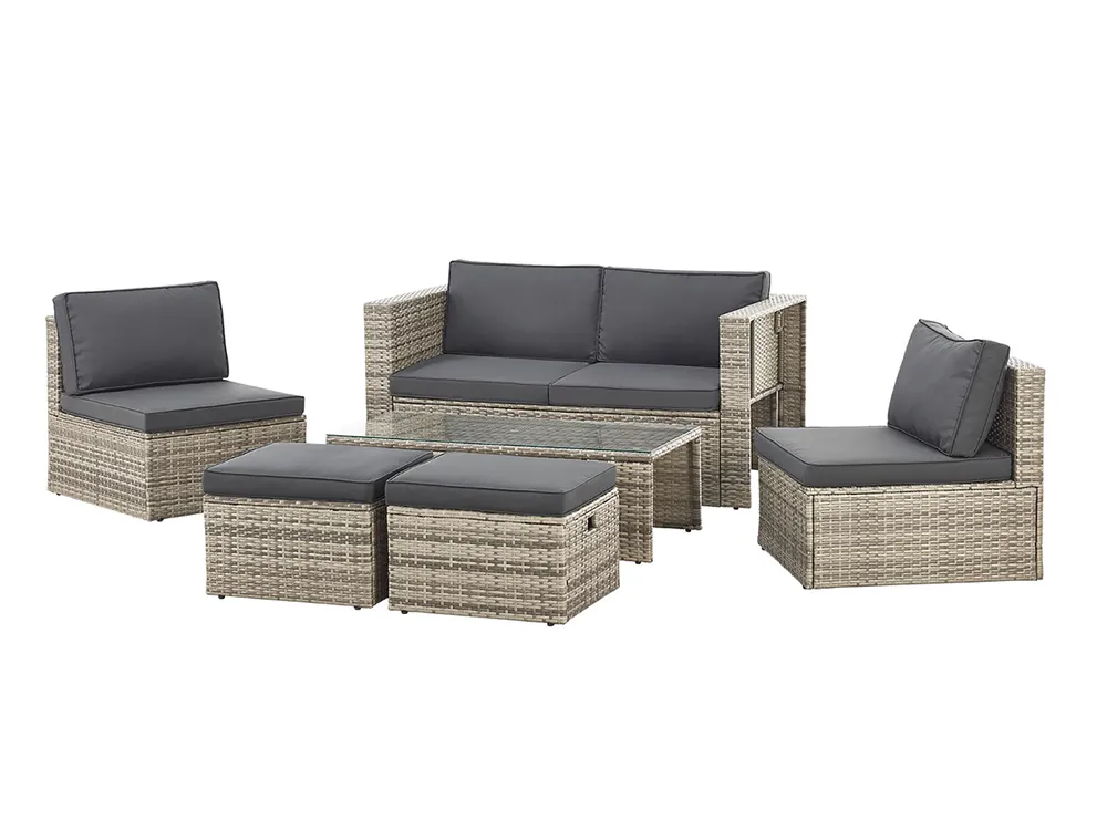 Ausverkauf Juskys Salou Polyrattan Lounge Set - Grey