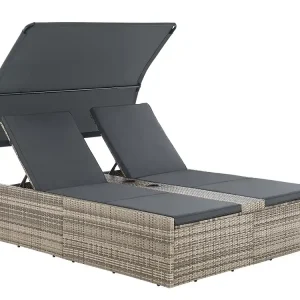 Juskys Syros Polyrattan Lounge Bed - Grey Versand Am Gleichen Tag