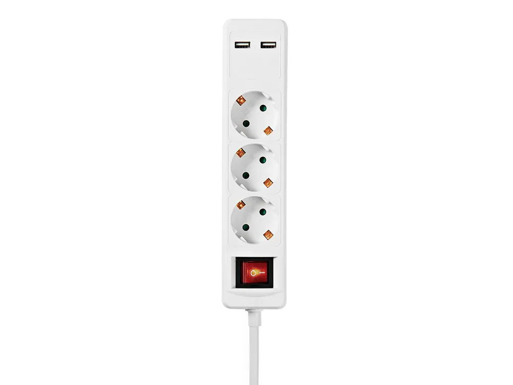 Nedis EXSO315UFSWT 3-fach Steckdose mit USB - 1,5 Meter Bestseller