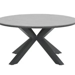 Outdoor Feelings Edson Carbon black grey teak Ø 148 cm Gartentisch Geprüft