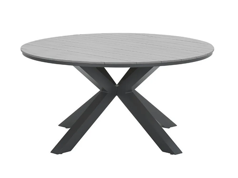 Outdoor Feelings Edson Carbon black grey teak Ø 148 cm Gartentisch Geprüft