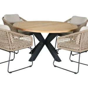 Direkt Vom Hersteller Outdoor Feelings Kentucky Cleveland Ø140 Diningset - Sand