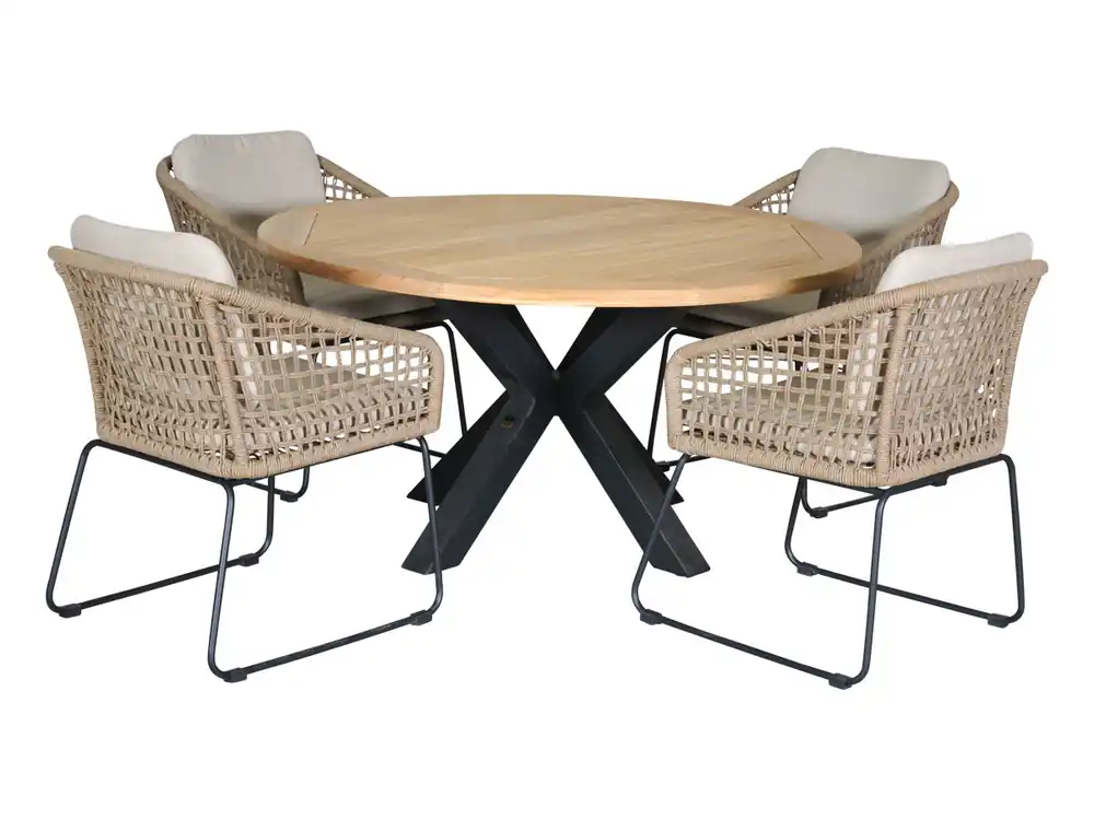 Direkt Vom Hersteller Outdoor Feelings Kentucky Cleveland Ø140 Diningset - Sand