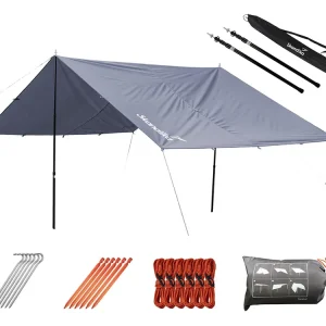SKANDIKA 5 x 3 meter Sonnensegel Set mit Teleskopstangen Rabatt