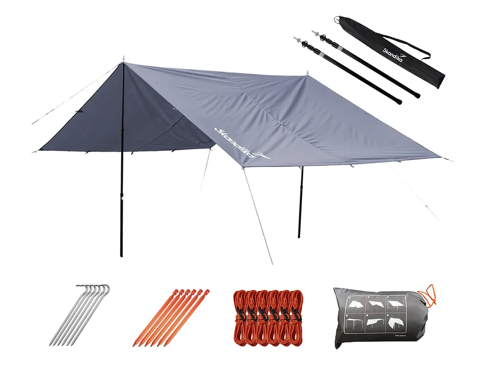 SKANDIKA 3 x 3 Meter Sonnensegel Set mit Teleskopstangen Direkt Vom Hersteller