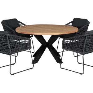 Saisonangebot Outdoor Feelings Kentucky Cleveland Ø140 Diningset - Lava Grey