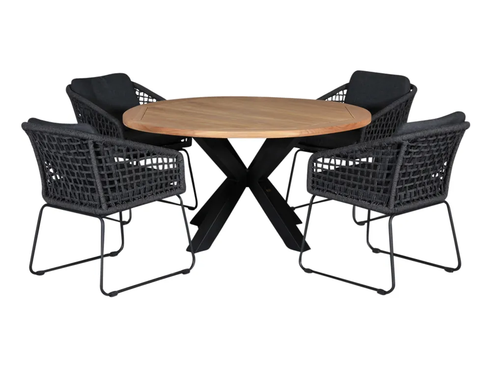 Saisonangebot Outdoor Feelings Kentucky Cleveland Ø140 Diningset - Lava Grey