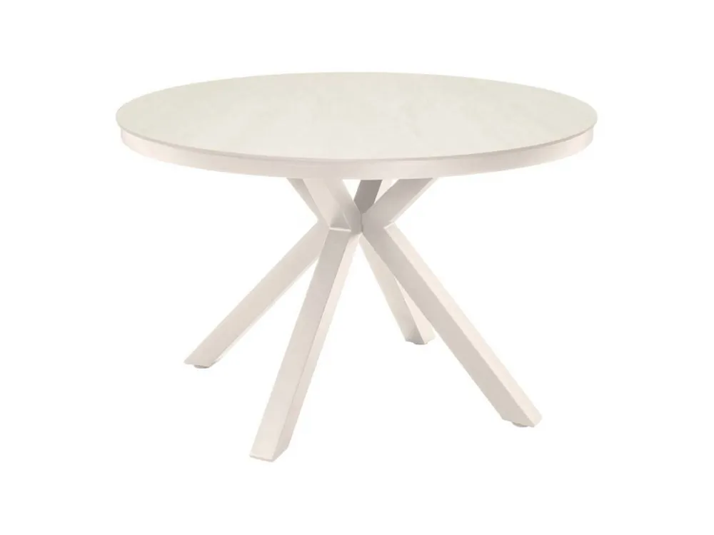 Abverkauf Lesli Living Davos Ø 118 cm Gartentisch – Crema