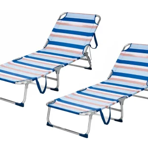 Must-Have HEM set von 2 aluminium verstellbare klappliege - Blue