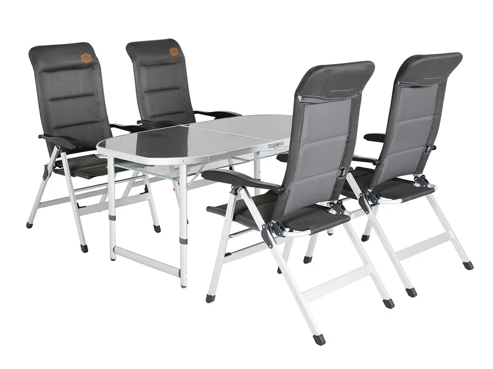 Preisknaller Obelink Cyprus 150 Grey und Corsa Grey Tisch mit Klappstühle