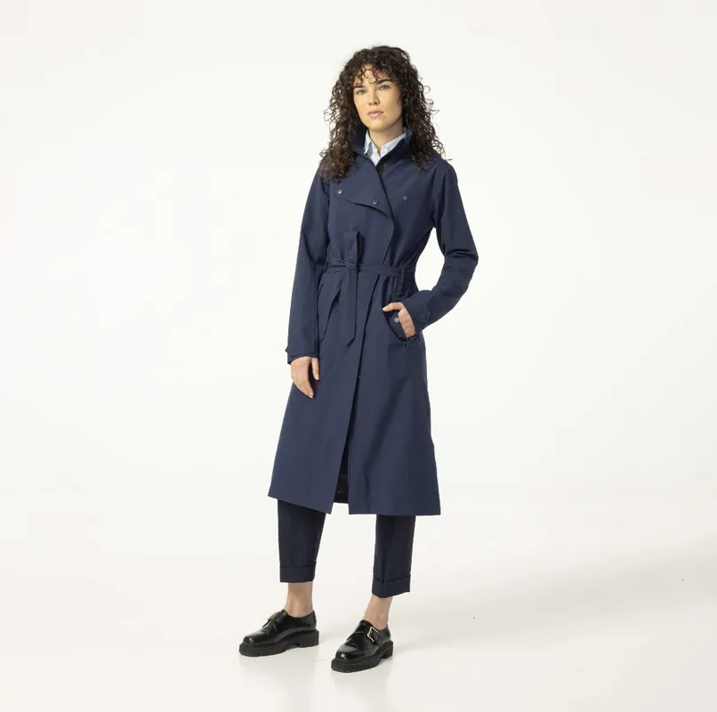Aktuell AGU Trench Coat Long Damen Regenjacke - Marine