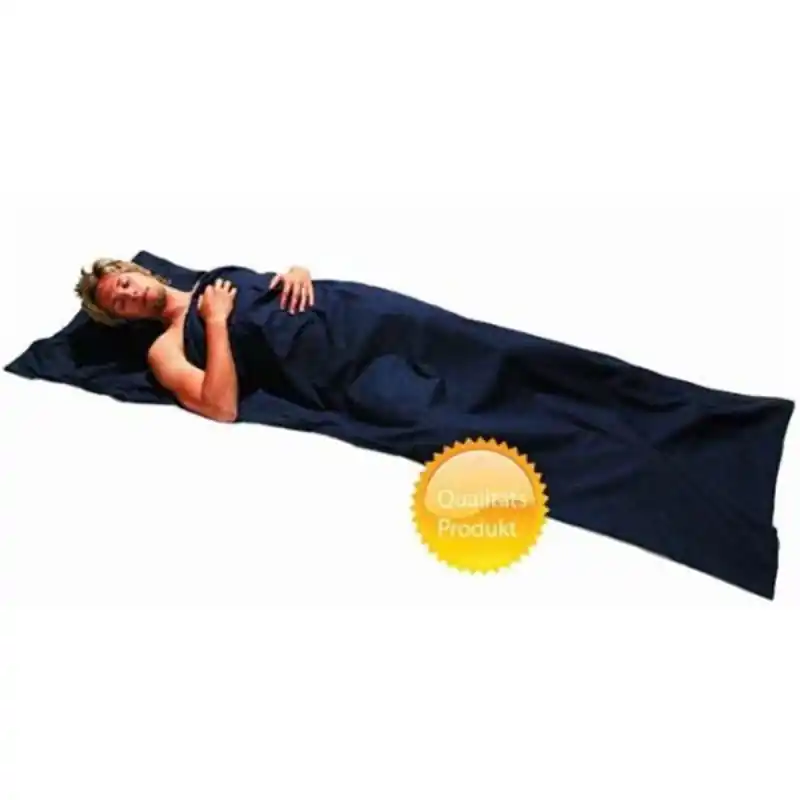 Super-Preis Mivall Baumwoll Premium Inlett dunkelblau Decke