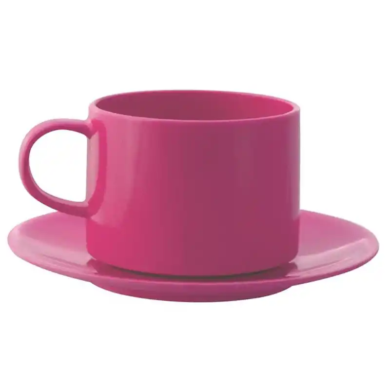 Tasse mit Untertasse 4er Set rosa Highlight