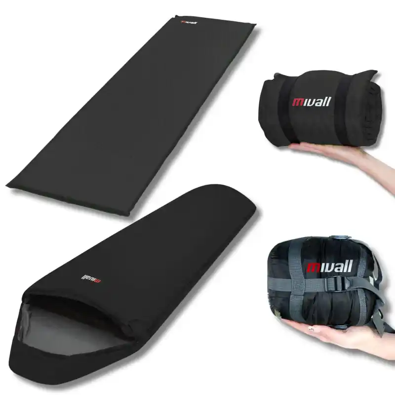 Neu Im Sortiment Mivall Black Series Set - Schlafsack + Isomatte