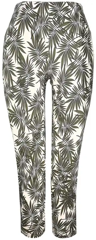 Neue Kollektion Adelina Hose Druck Farn olivkhaki-creme