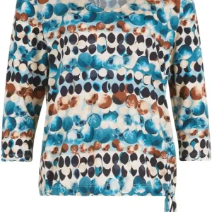 Betty Barclay Shirt beige-petrol Tunnelzug Sonderangebot