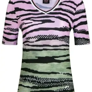 Canyon T-Shirt 1/2 Arm Zebra grün-schwarz-weiss-beerenpink Abverkauf
