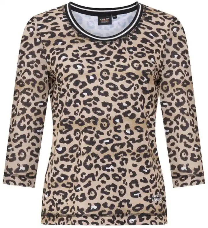 Canyon T-Shirt 3/4 Arm camel Print Leo Letzte Chance