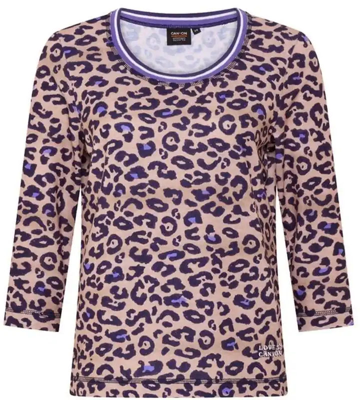 Super-Preis Canyon T-Shirt 3/4 Arm camel-violet Print Leo