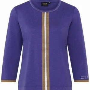 Canyon T-Shirt 3/4 Arm violet-camel-white Rabatt