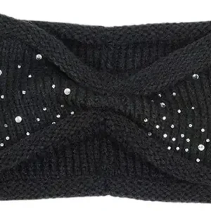 Neu Fiebig Strickstirnband mit Glitzersteinen