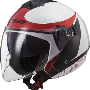 Zertifiziert LS2 Jethelm OF573 Twister II Plane white-black-red