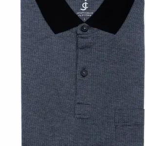 Jupiter Poloshirt Dunkelblau fein gemustert Top-Angebot