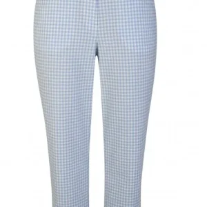 Adelina Hose Caprihose hellblau-weiss kariert Seersucker Neue Ware