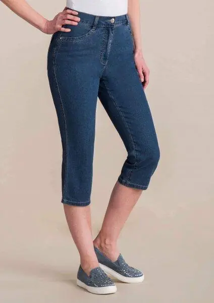 Kracherpreis Adelina Jeanshose 4-Pocket Jeans 3/4 Länge