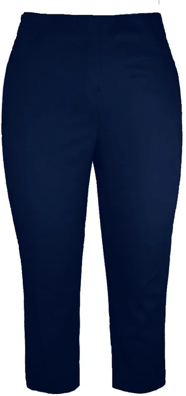 Adelina Pull On Hose Capri Länge Light Stretch Cotton Marine Super-Preis